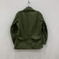 Mens Green Long Sleeve Collared Flap Pockets Classic Button Front Coat image number 2