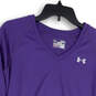 Womens Purple Long Sleeve V-Neck Pullover Activewear T-Shirt Size Medium image number 3