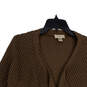 Womens Brown Long Sleeve Open Front Cardigan Sweater Size Small image number 3