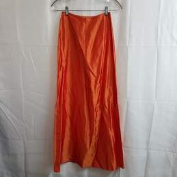 Jessica McClintock Gunne Sax Long Orange Satin Skirt Size 3