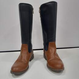 Tommy Hilfiger Women's Tan and Blue Riding Boots Size 5
