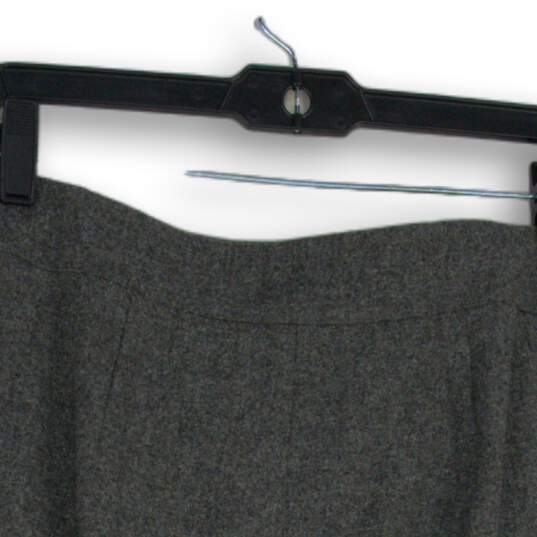 Womens Gray 2 Welt Pocket Zipper Front Short A-Line Skirt Size 12 image number 4