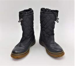 Coach Samara Aniline Black Leather Quilted Nylon Winter Women Boots Size: 6B