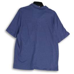 Tommy Bahama Mens Blue Striped Short Sleeve Spread Collar Polo Shirt Size L alternative image