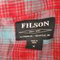 Filson MN's Flannel Red & Blue Teal Plaid Shirt Size M image number 3