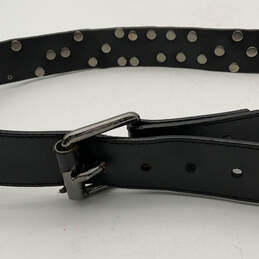 Mens Black Leather Adjustable Single Tongue Buckle Waist Belt Size 42 alternative image