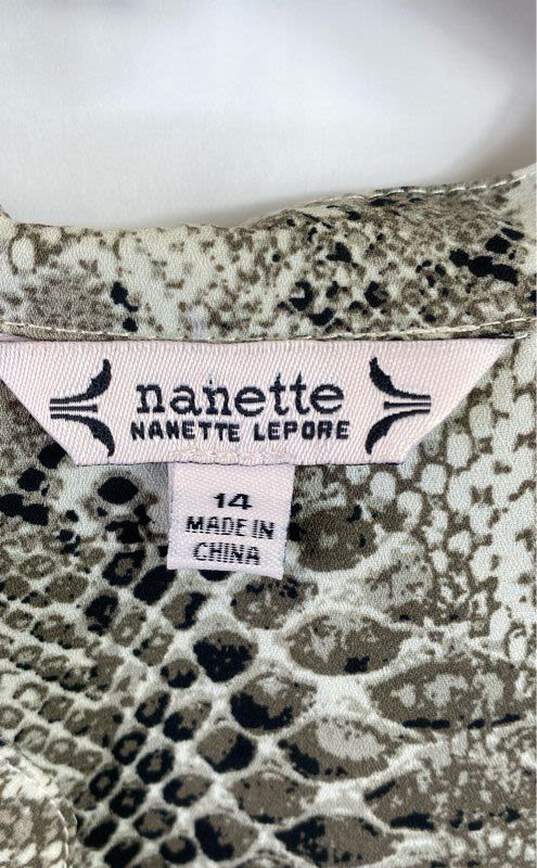 Nanette Lepore Women Brown Snake Print Dress Sz 14 image number 3