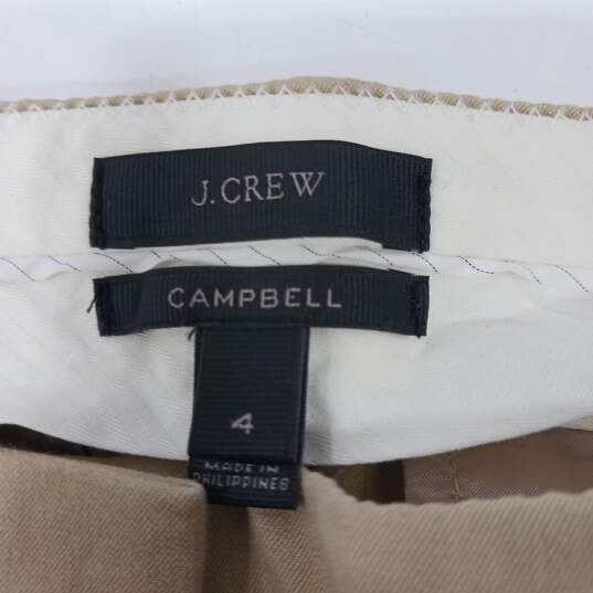 J Crew Women's Campbell Beige Straight Leg Dress Pants Size 4 image number 3