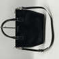 Womens Black Leather Detachable Crossbody Strap Bottom Studs Tote Bag image number 1