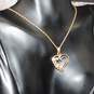Landstrom's 10K Black Hills Gold White Sapphire Accent Heart Pendant w/ 14K Chain Necklace - 4.2g image number 1