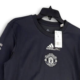 NWT Mens Gray White Manchester United Long Sleeve Pullover T-Shirt Size L alternative image
