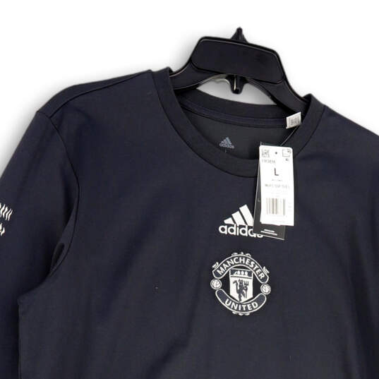 NWT Mens Gray White Manchester United Long Sleeve Pullover T-Shirt Size L image number 2