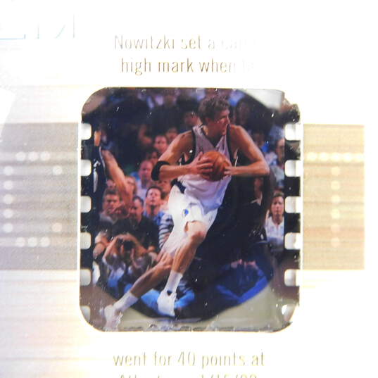 2002-03 HOF Dirk Nowitzki Upper Deck Hardcourt Game Floor/Game Film Dallas Mavericks image number 3