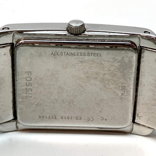 Designer Fossil ES1512 Silver-Tone Stainless Steel 19mm Quartz Wristwatch image number 5
