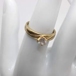 14K Yellow Gold CZ Solitaire Ring Size 5.25 - 2.9g alternative image