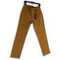 NWT Mens Brown Flat Front Stretch Twill Tapered Fit Chino Pants Size 34X32 image number 1