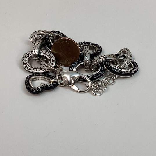 Designer Brighton Silver-Tone Lobster Clasp Fashionable Link Chain Bracelet image number 3
