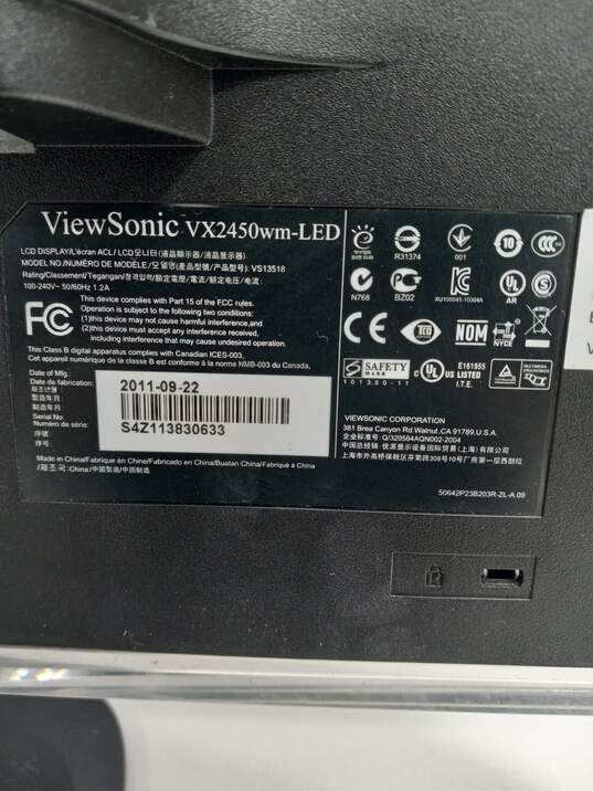 ViewSonic VX2450-WM-LED VS13518 Computer Monitor image number 5