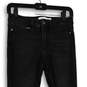 Women Black Denim Medium Wash Ankle Zip Skinny Leg Jeans Size 2 Petite image number 3