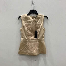 NWT Womens Ivory Sleeveless Back Zip Blouse Top & Skirt Two Piece Set Sz XS alternative image