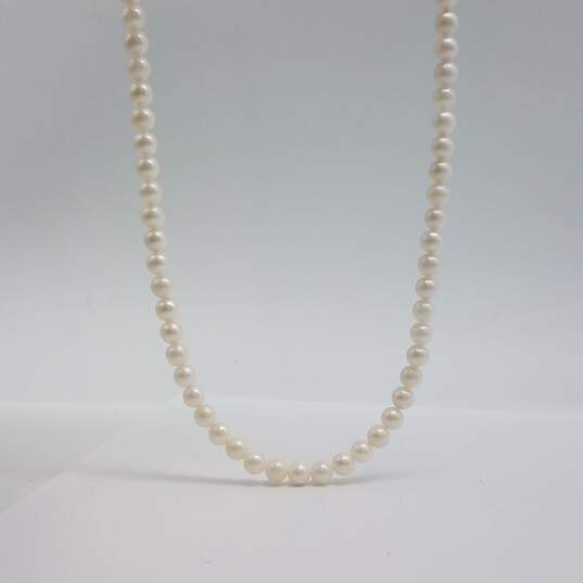10k Gold Fw Pearl & Aqua Gemstone Necklace Bundle 2pcs 28.5g image number 3