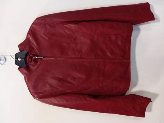 Wilsons Women's Red Leather Jacket Size M image number 1