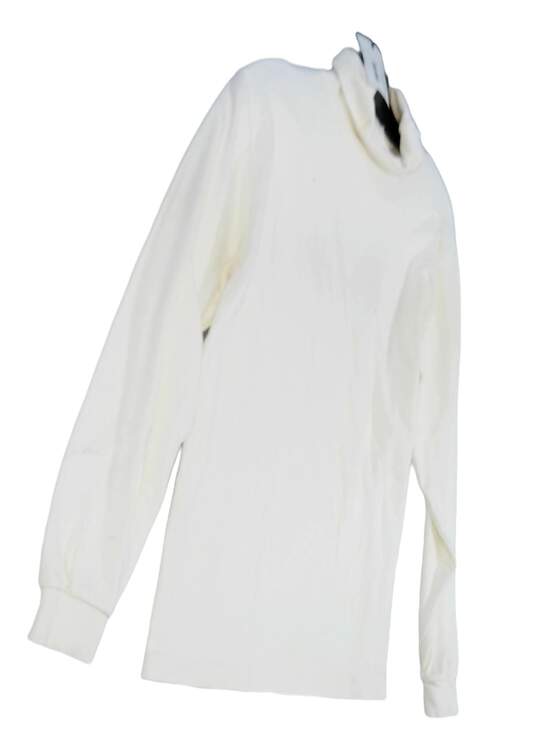 Men's White Long Sleeve Turtle Neck Long Sleeve T Shirt Size Medium image number 3
