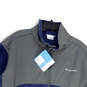 NWT Mens Gray Blue Fleece Long Sleeve Mock Neck Full Zip Jacket Size XXL image number 2