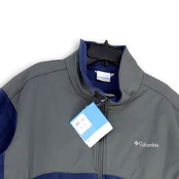 NWT Mens Gray Blue Fleece Long Sleeve Mock Neck Full Zip Jacket Size XXL alternative image