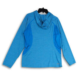 Womens Blue Long Sleeve Hooded Activewear Pullover T-Shirt Size Large alternative image