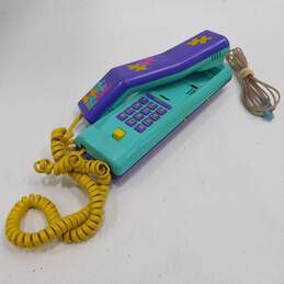 VNTG Swatch Twin Phone 2-In-1 Landline Telephone Purple Turquoise Puzzle Piece