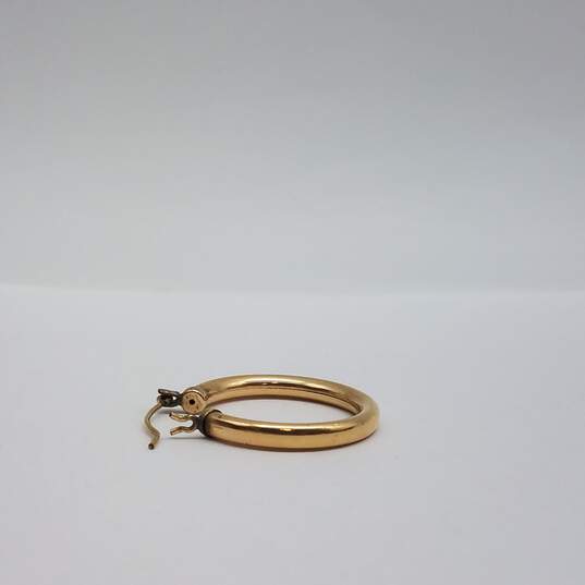 14k Gold 1 Inch 3mm Tubular Hoop Earring 2.4g image number 5