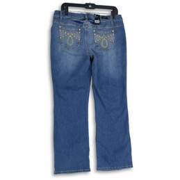 NWT Earl Jeans Womens Blue Denim Studded Medium Wash Straight Leg Jeans Size 12P alternative image