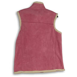 Womens Pink Mock Neck Sleeveless Full-Zip Vest Size X-Large alternative image