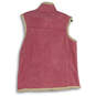Womens Pink Mock Neck Sleeveless Full-Zip Vest Size X-Large image number 2