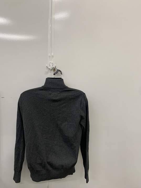Men's SZ M Long Sleeve Grey Half Zip Pullover Sweater image number 2