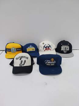 Lot of 6 Assorted Sports Baseball Caps