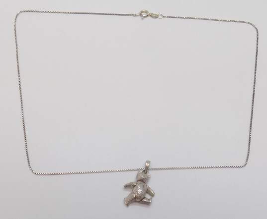 Artisan 925 Teddy Bear Pendant Necklace & Chunky Bracelet 47.6g image number 3