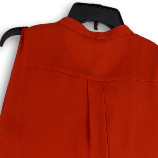 NWT Womens Orange Ruffle Front Sleeveless Pullover Blouse Top Size XL image number 4