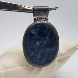 Antique A.T.I Mexico Sterling Sodalite Oval Pendant 25.1g