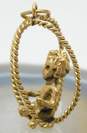 14K Gold Unique Child Baby Figural Rope Wire Swing Pendant 5.8g image number 3