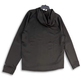 Mens Black Hooded Quarter-Zip Long Sleeve Pullover Sweatshirt Size Large alternative image