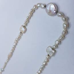 Sterling Silver FW Pearl Various W/Shapes 22inch Necklace 23.7g