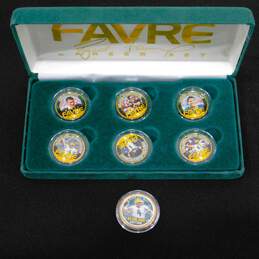 BRETT FAVRE/PACKERS Career Set Painted State Quarter w/Case $1 Coin & Medallions alternative image