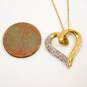 10K Yellow Gold Diamond Accent Ribbon Heart Pendant Necklace 1.7g image number 7