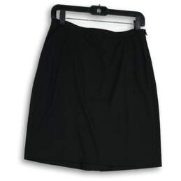 The Limited Womens Black Flat Front Back Slit Side-Zip Mini Skirt 6