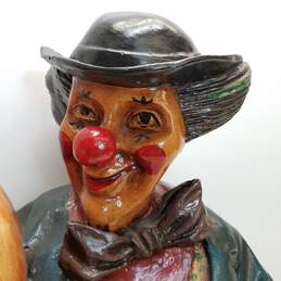 Hand Painted Clown Statue Holding Balloon alternative image