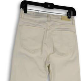 Womens White Denim Light Wash Pockets Comfort Skinny Leg Jeans Size 25