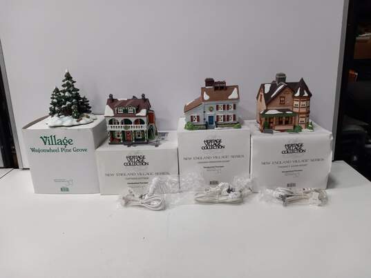 Set of 4 The Heritage Village Collection DEPT56 New England Series Figurines IOB image number 1