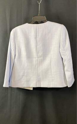 Talbots Womens Light Blue Tweed Pockets Open Front Cropped Blazer Size 2 alternative image